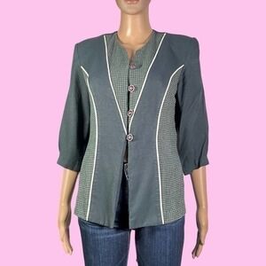 Vintage Tori Alexander Steam Punk Plaid Paneled Button Up Sz Medium - "Sissie"